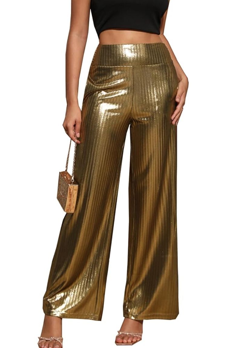 Metallic Pleated Culottes