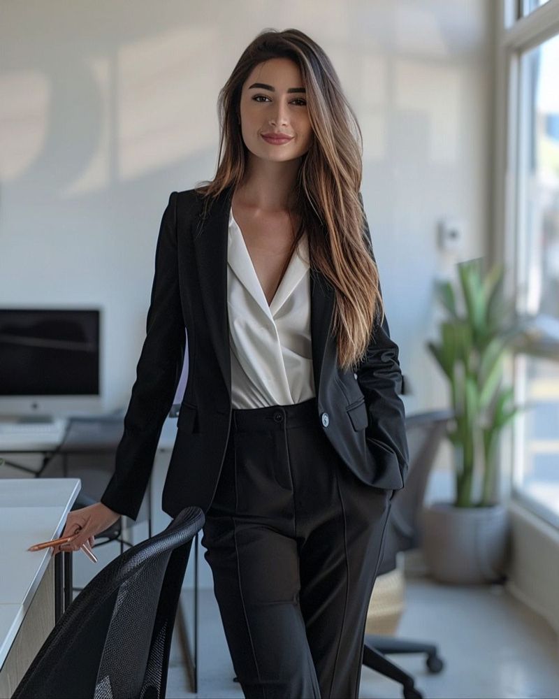 Dark Suit with Jewel-Toned Shirt