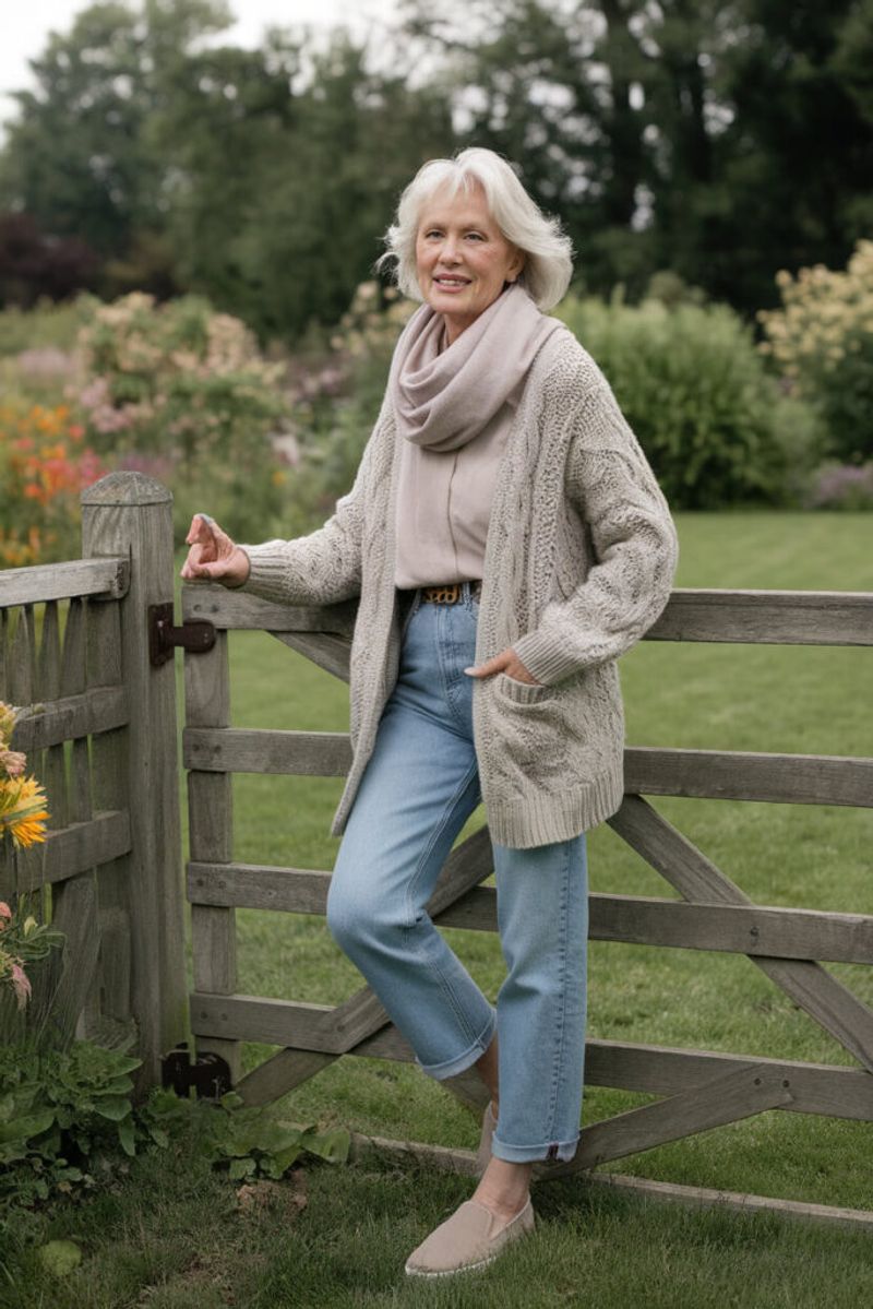Chic Scarf & Knit Sweater Combo
