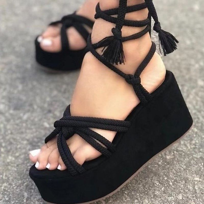 Rope Platform Sandals