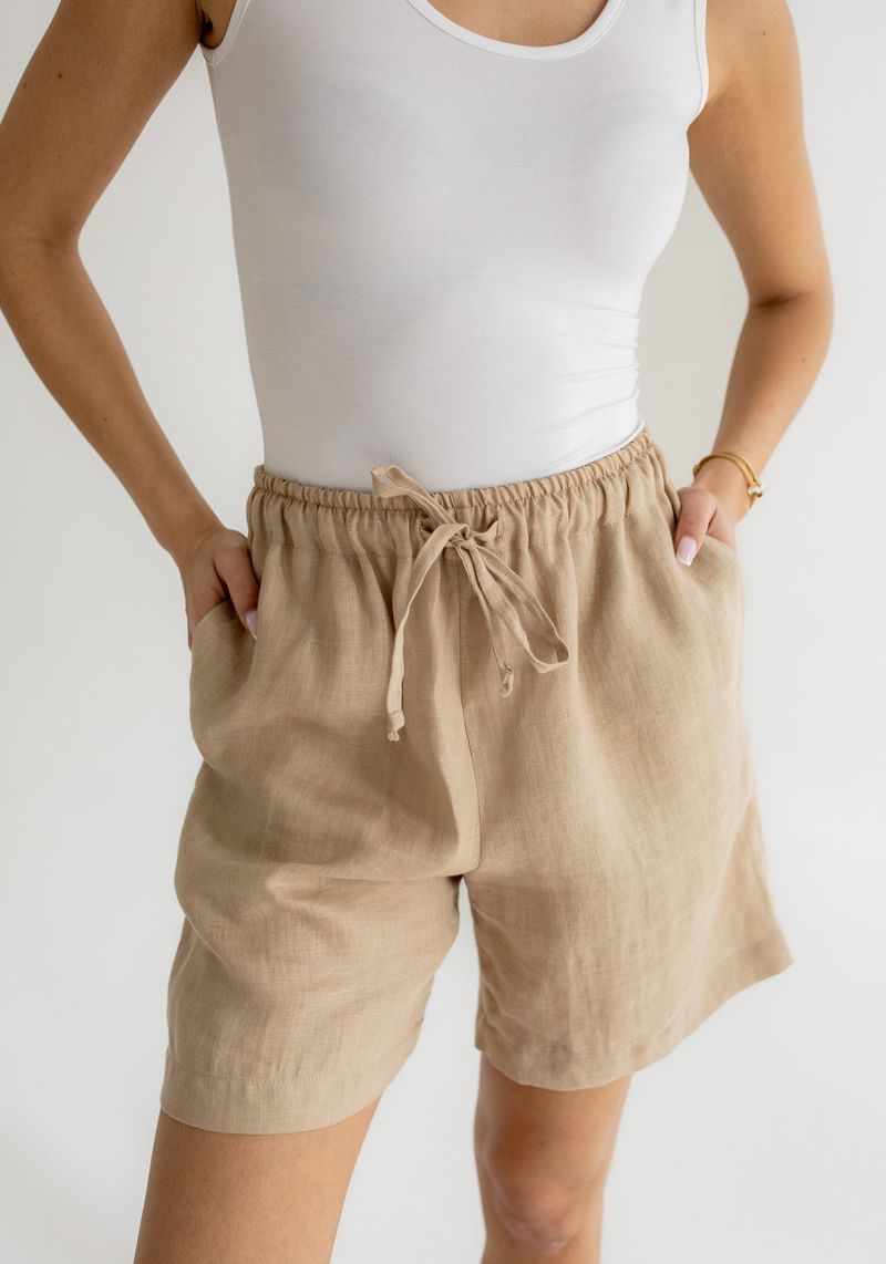Drawstring Linen Shorts