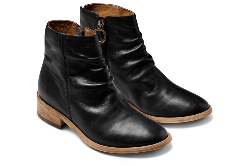 Leather Ankle Boots with Low Heels