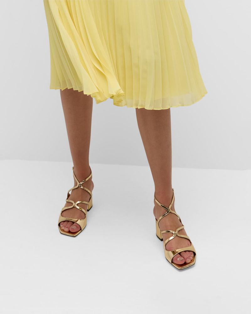 Metallic Strappy Flats