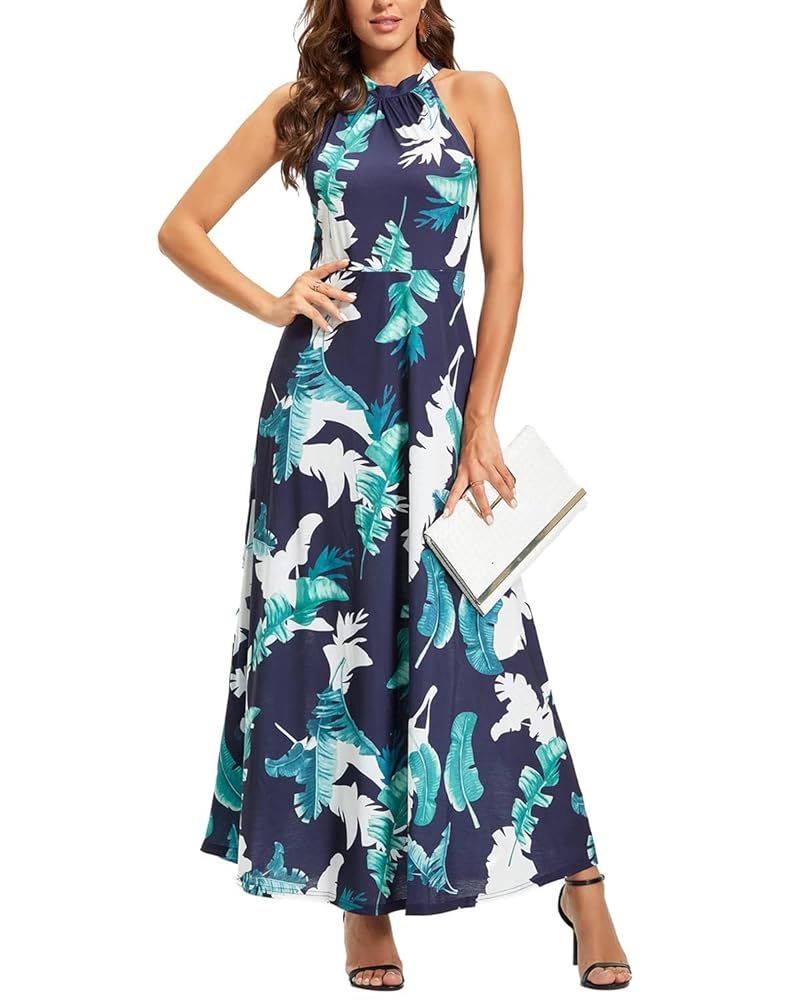 High-Neck Halter Maxi Dresses