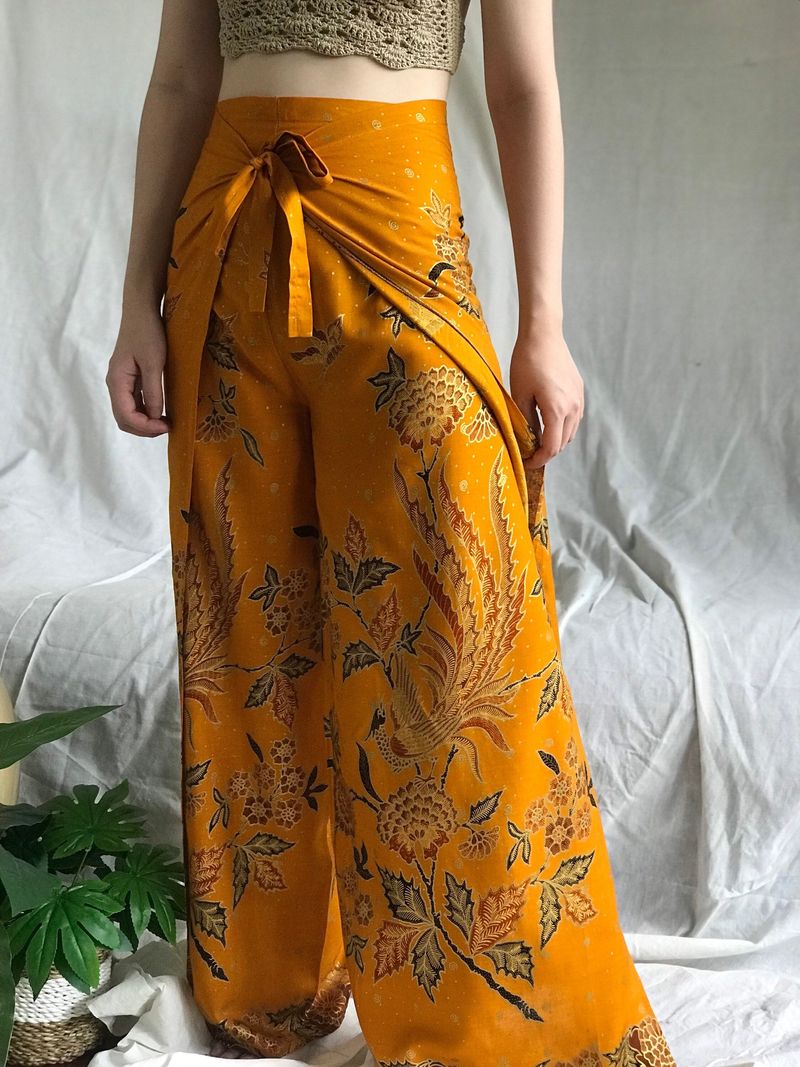 Batik Print Wrap Pants