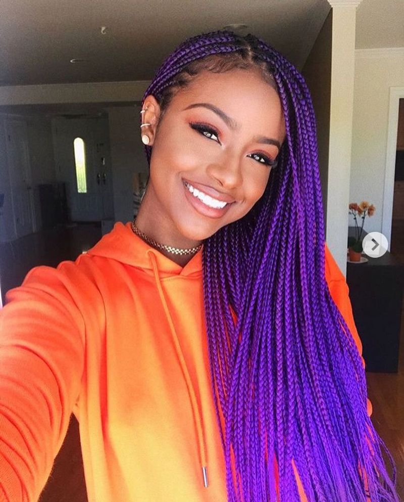 Tresses en boîte colorées