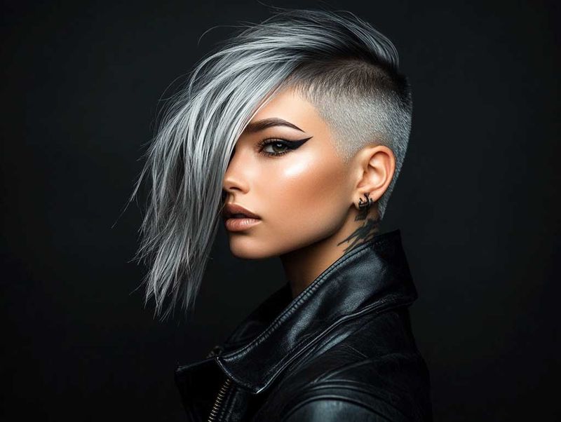 Silver Side-Swept Undercut
