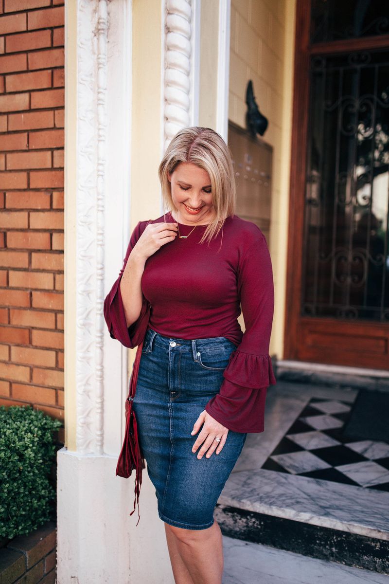 Peplum Tops with Straight Skirts