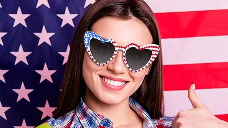 Rhinestone Flag Sunglasses