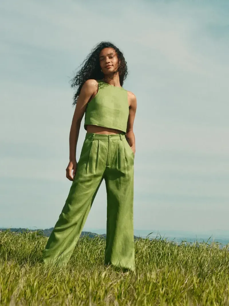Linen Pants & Cropped Blouse