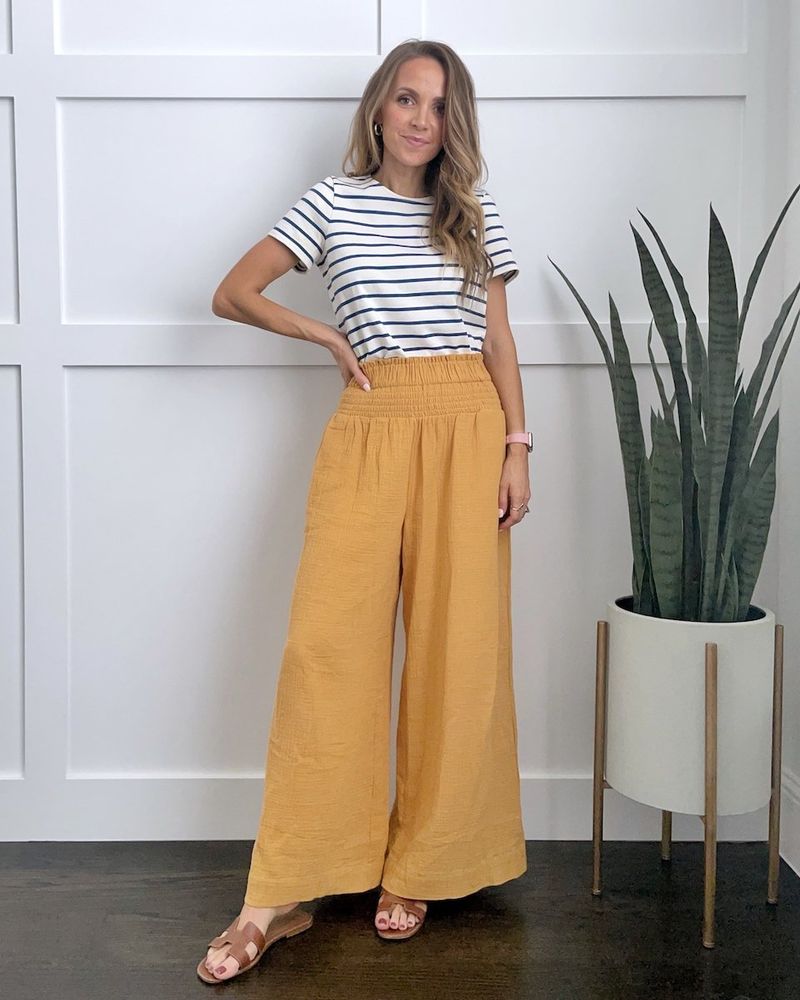 Wide-Leg Pants and Tucked Tee