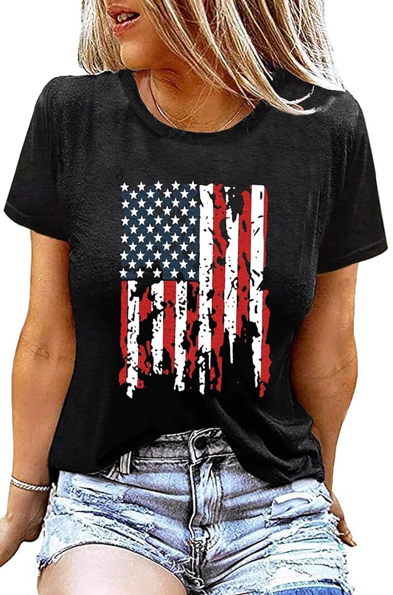 Classic Stars and Stripes T-shirt with Denim Shorts