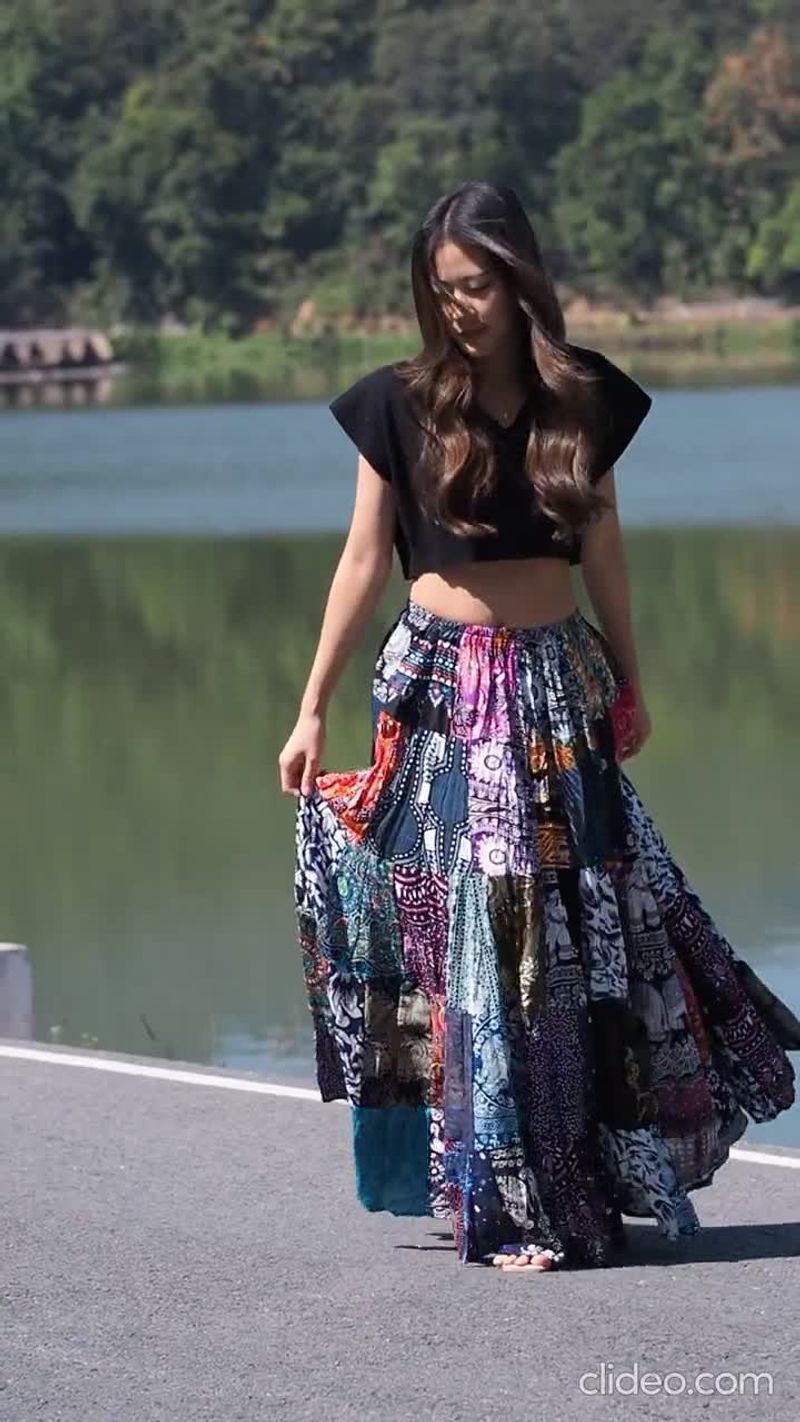 Patchwork Maxi Skirt