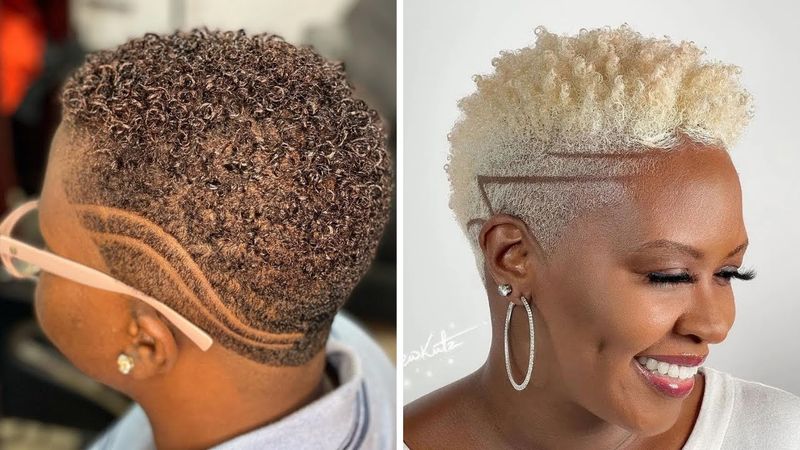 Curly Top with Shaved Design