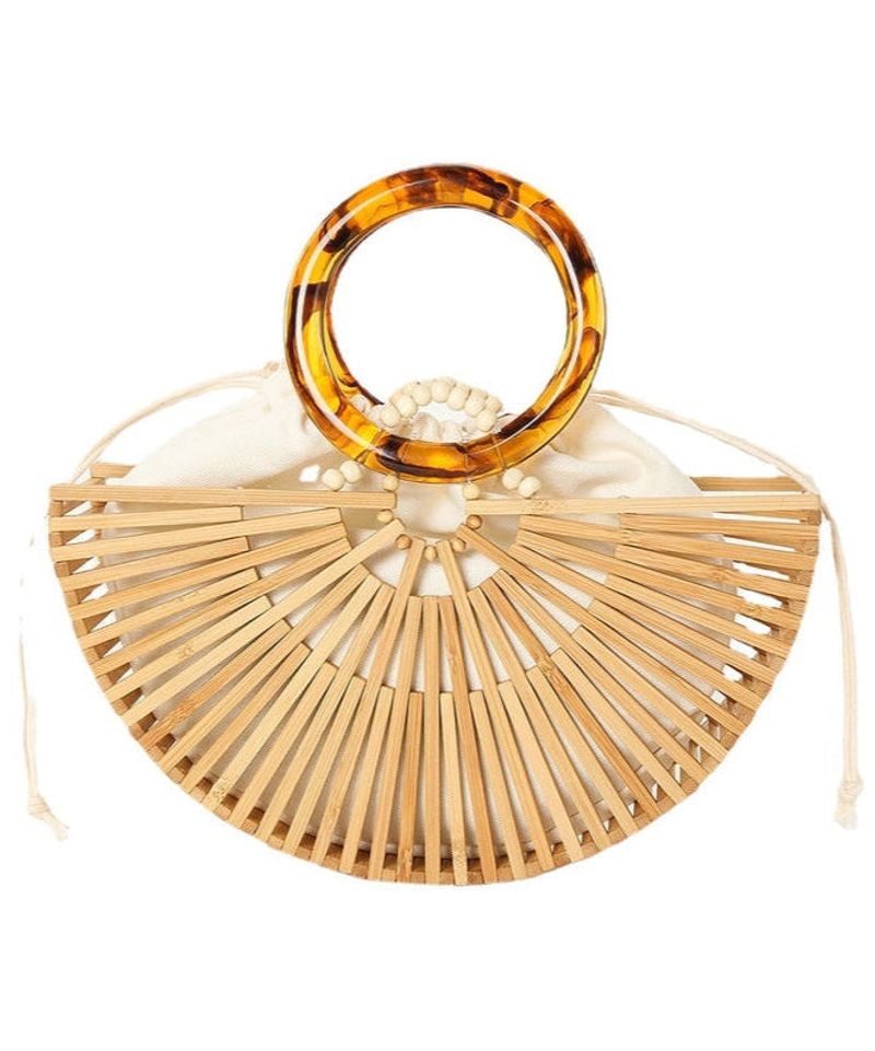 Bamboo Circle Handle Shoulder Bag