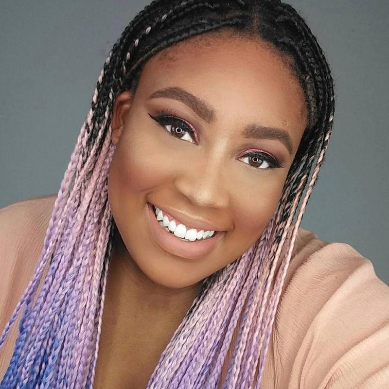 Feed-In Braids With Ombré Color