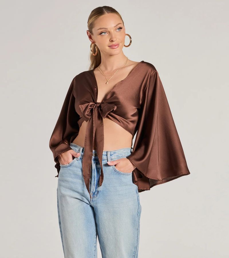 Silky Kimono Wrap Top