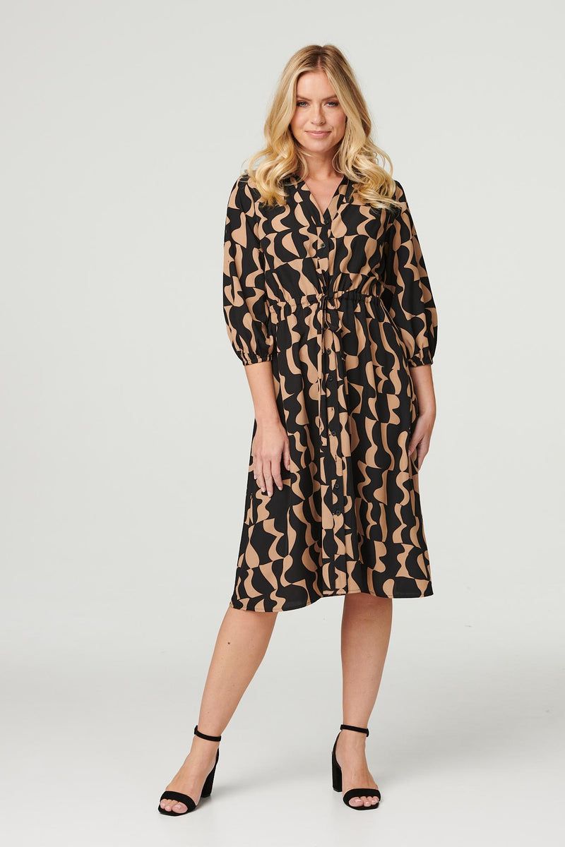 Drawstring Waist Shirtdress