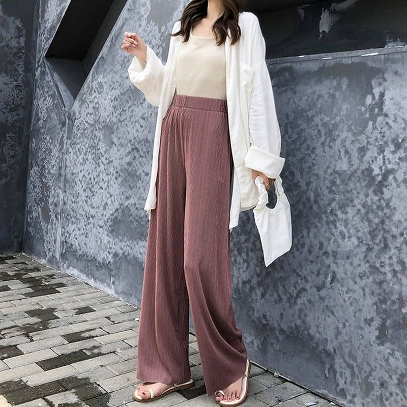 Ice Silk Wide-Leg Pants