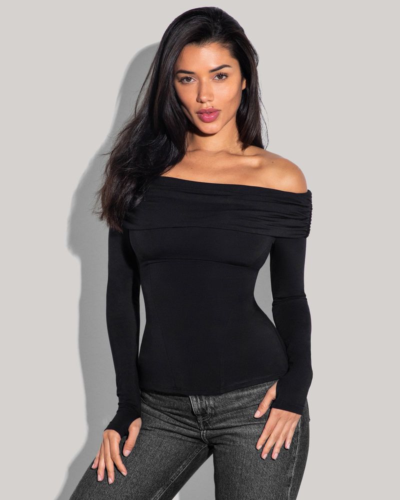 Off-Shoulder Tops with Straight-Leg Pants