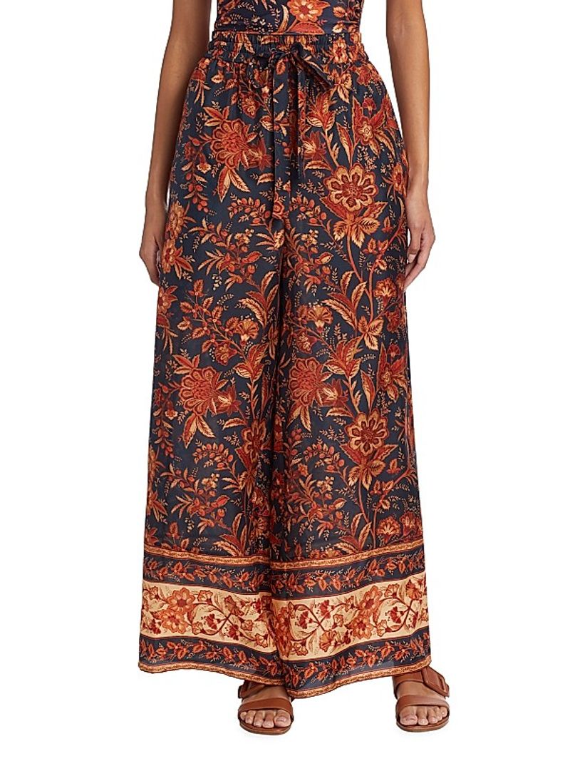 Printed Silk-Blend Palazzo Pants