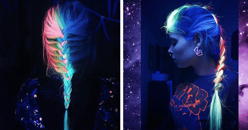 Glow-in-the-Dark Braided Updo