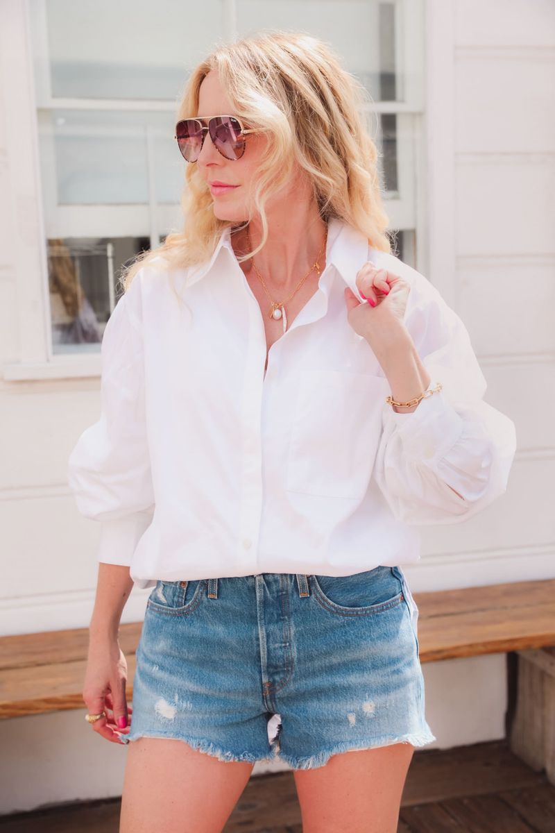 Crisp White Button-Down