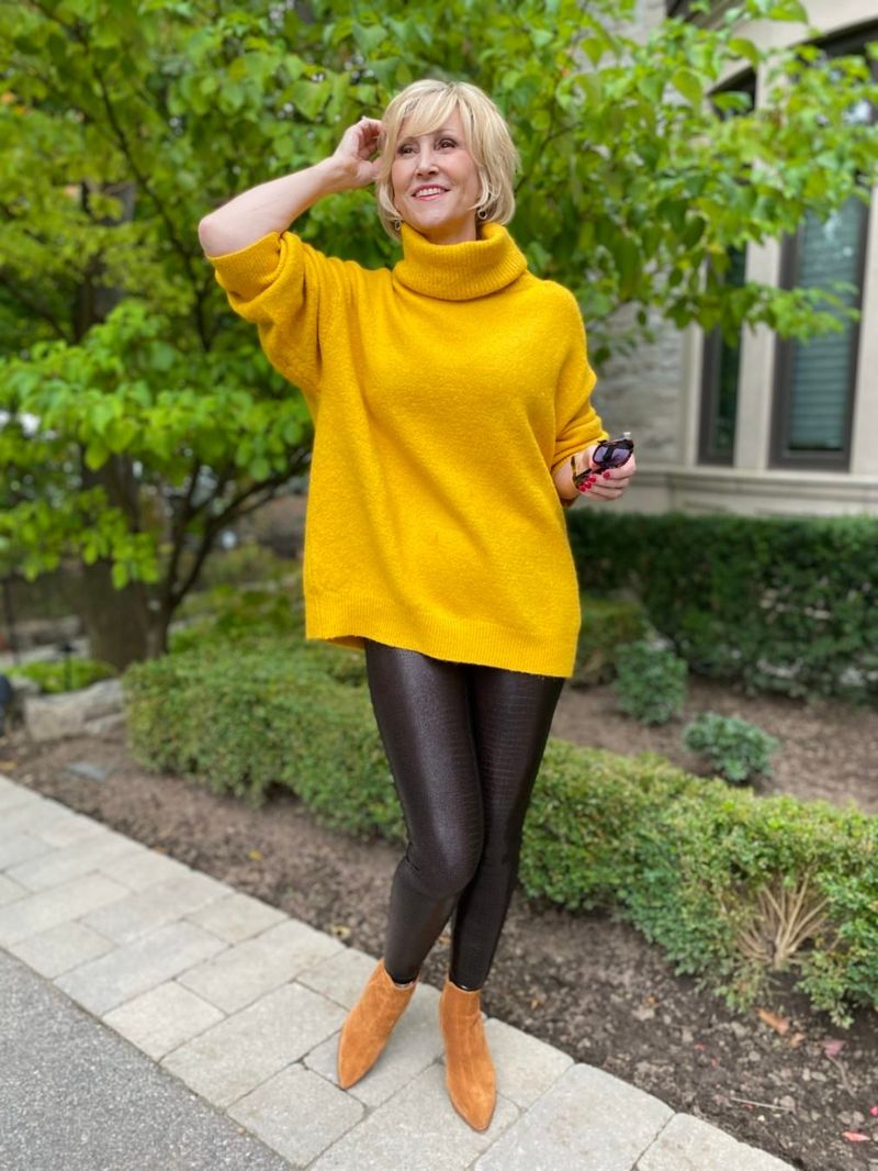 Leather-Trimmed Leggings