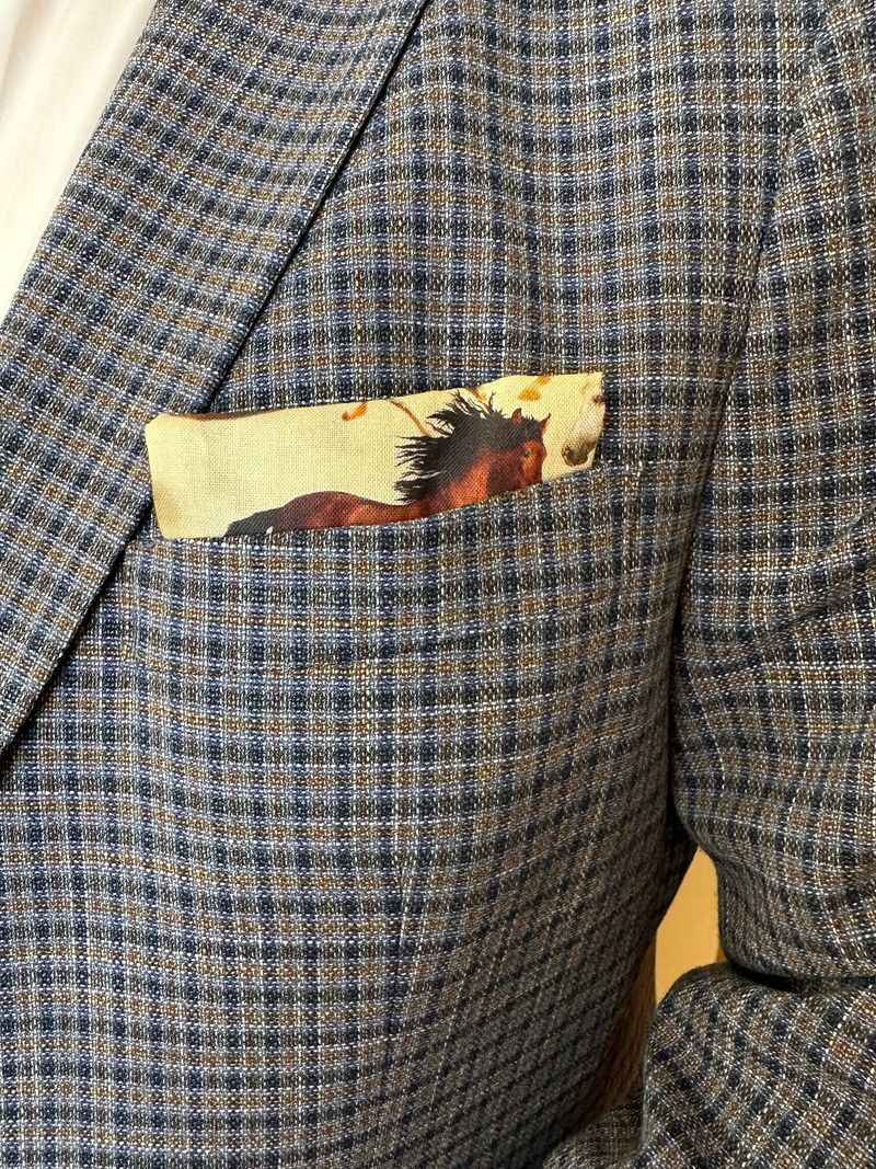 Equestrian-Print Pocket Square