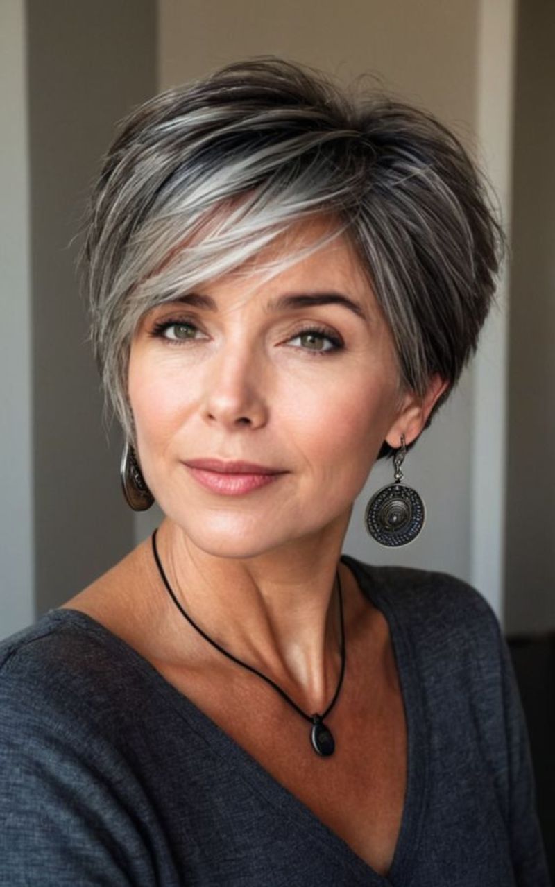 Asymmetrical Crop with Side-Swept Bangs