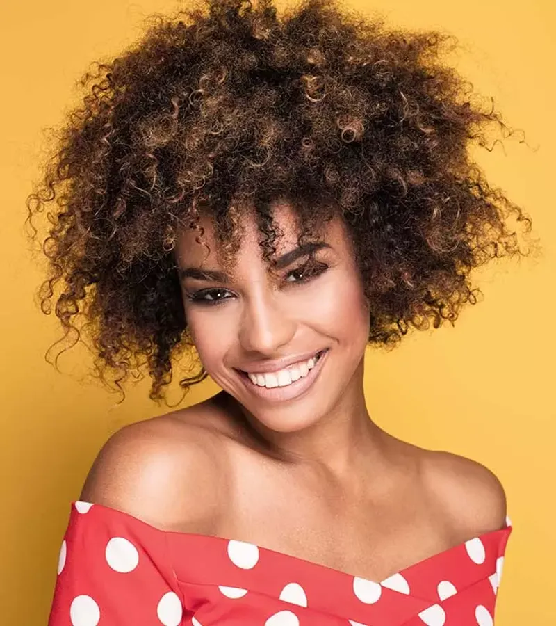 Brushed-Out Curly Afro