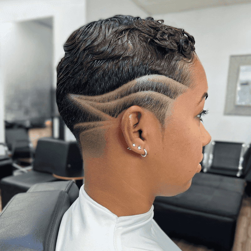 Pixie With Shaved Designs