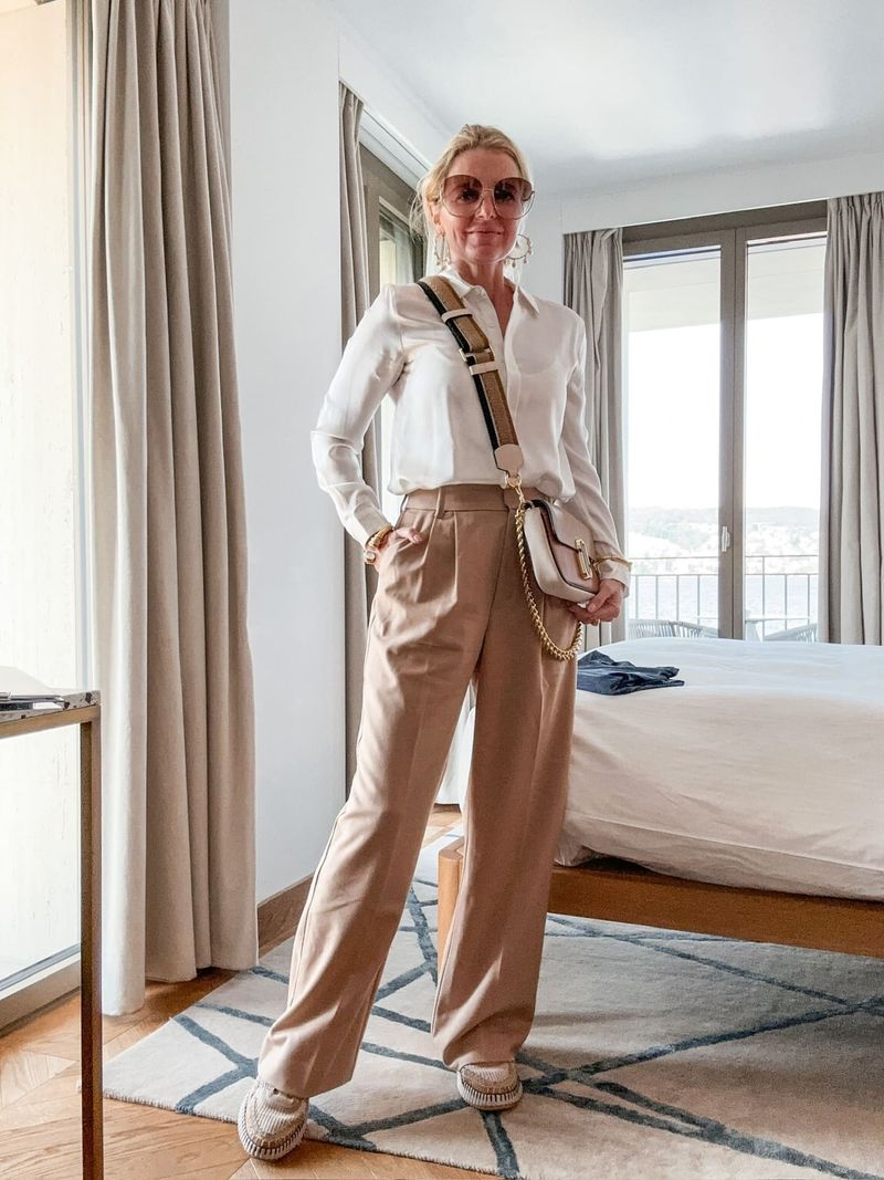 White Shirt + Statement Pants