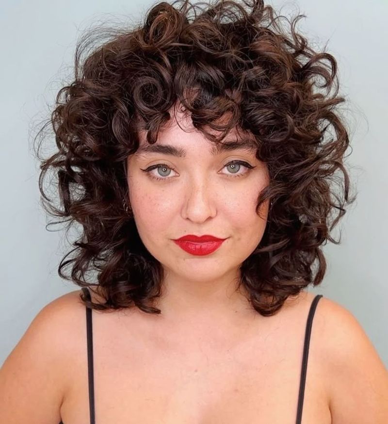 Chin-Length Curly Shag