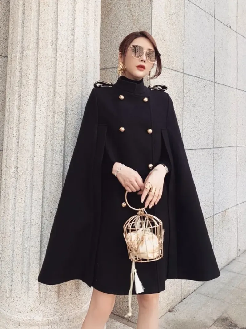 Wool Caped Coat