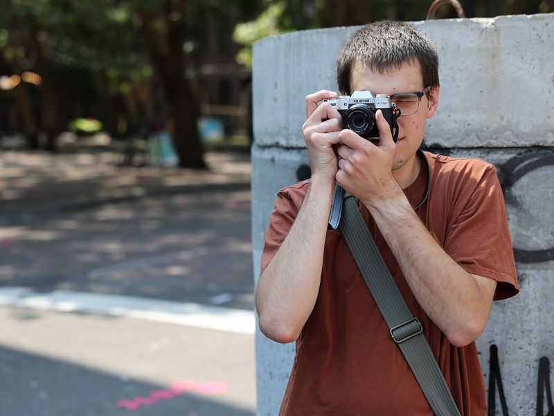 Oversized Camera Around Neck