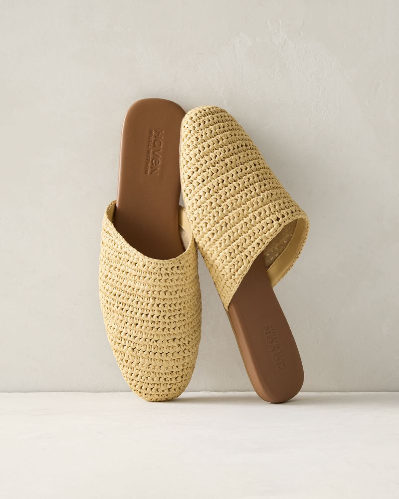 Woven Straw Mules