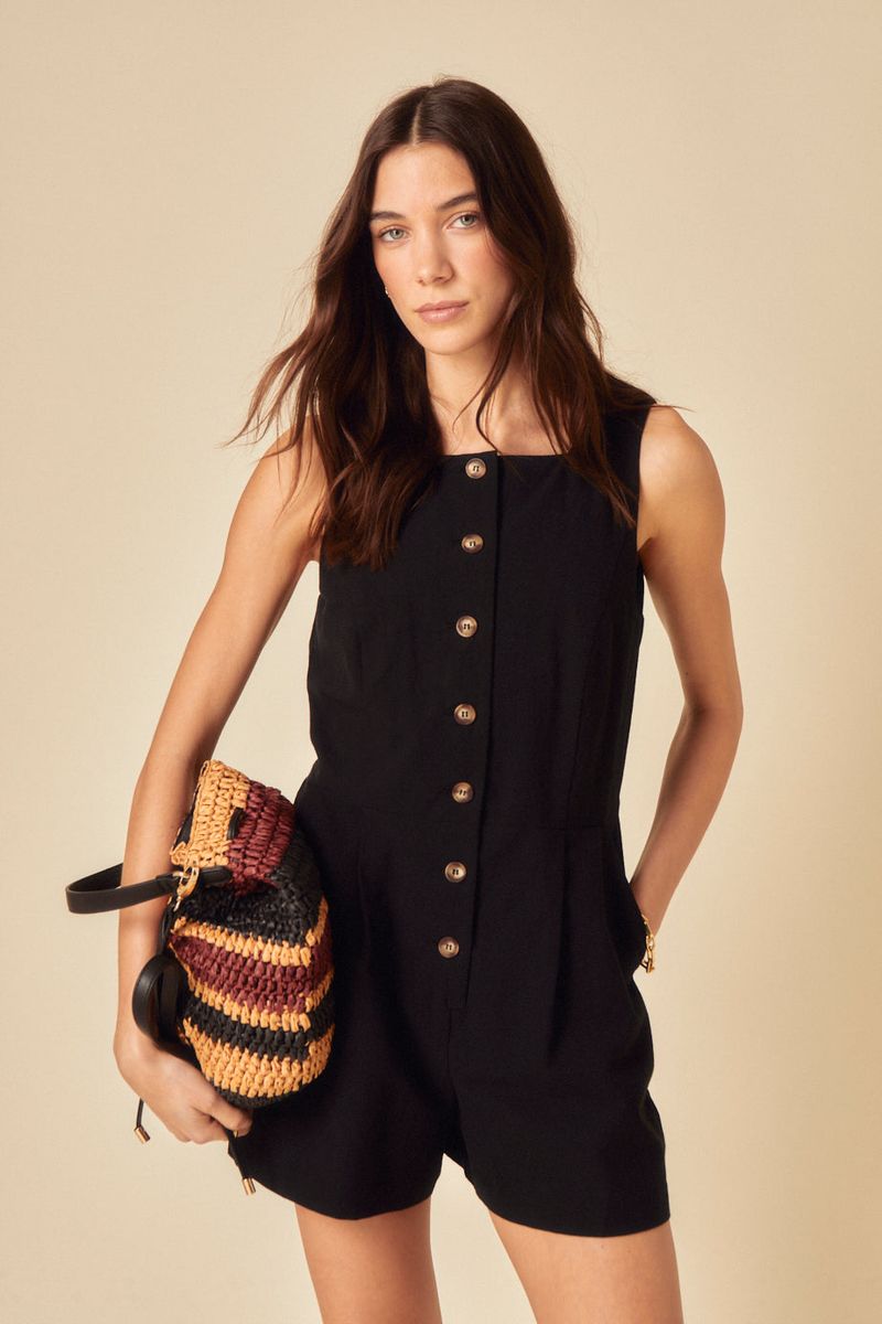 Linen-Blend Romper