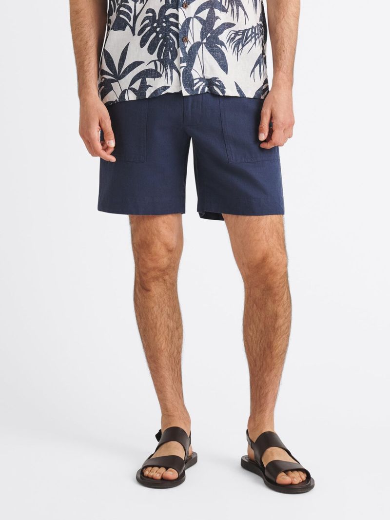 Linen-Blend Shorts