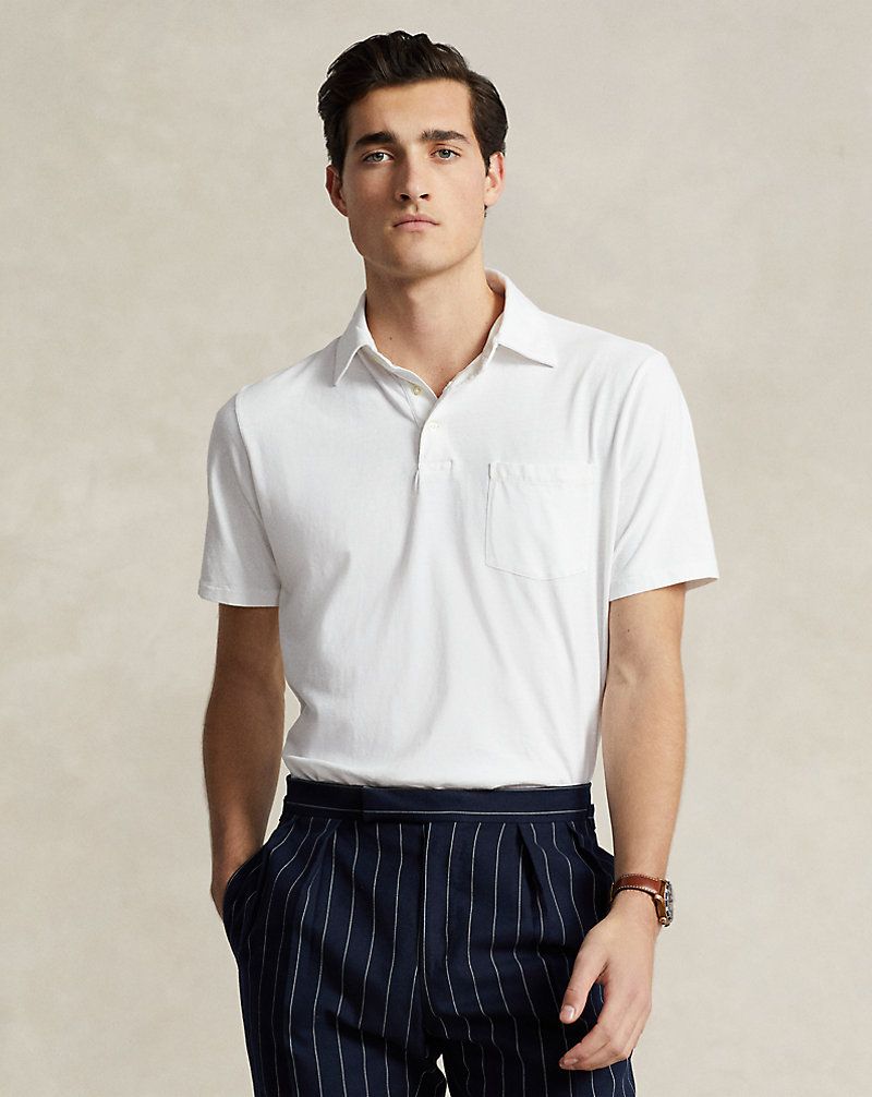 Linen-Blend Polo Shirt