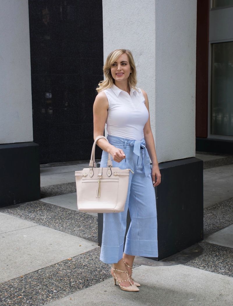 Wide-Leg Cropped Pants