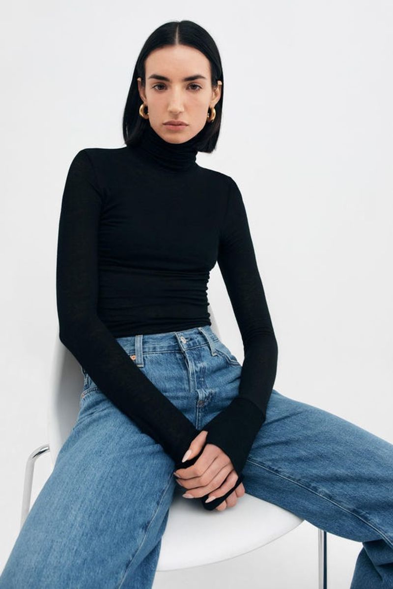 Fitted Mock Neck