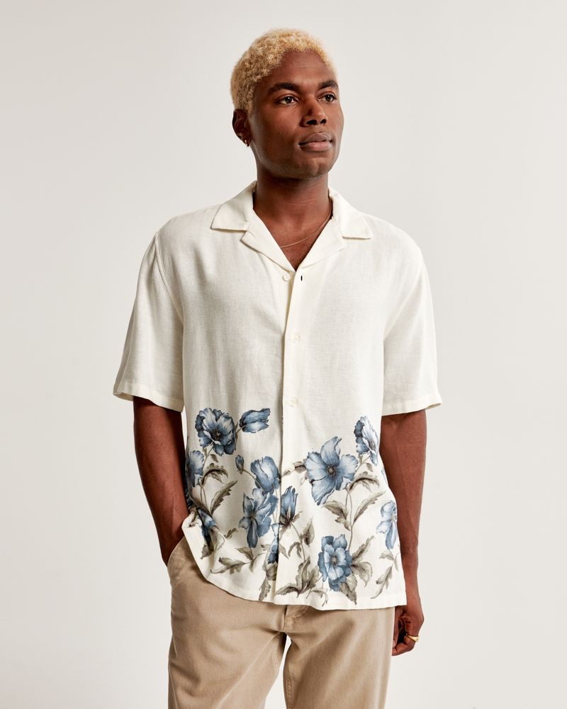 Wrinkle-Free Camp Collar Shirt