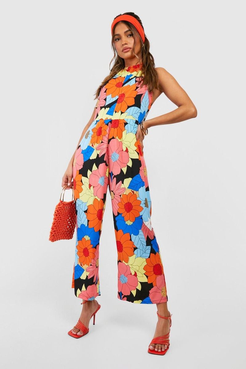 Printed Culotte Jumpsuit