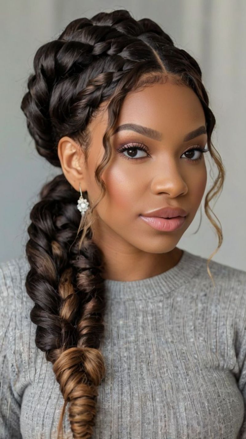 Crown Braid with Curly Tendrils