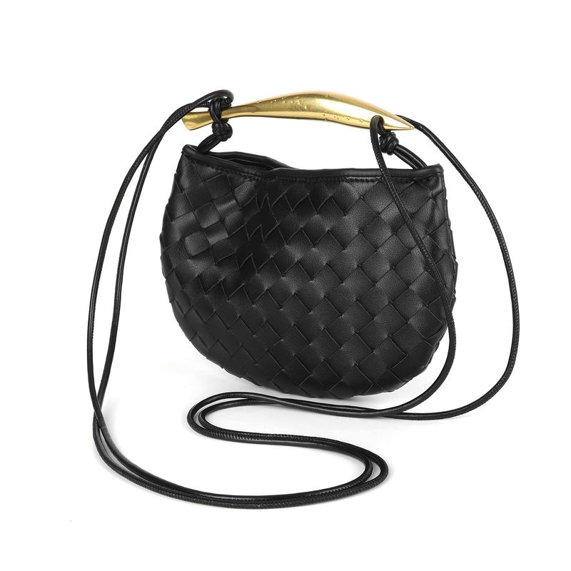 Sculptural Brass Handle Bucket Bag