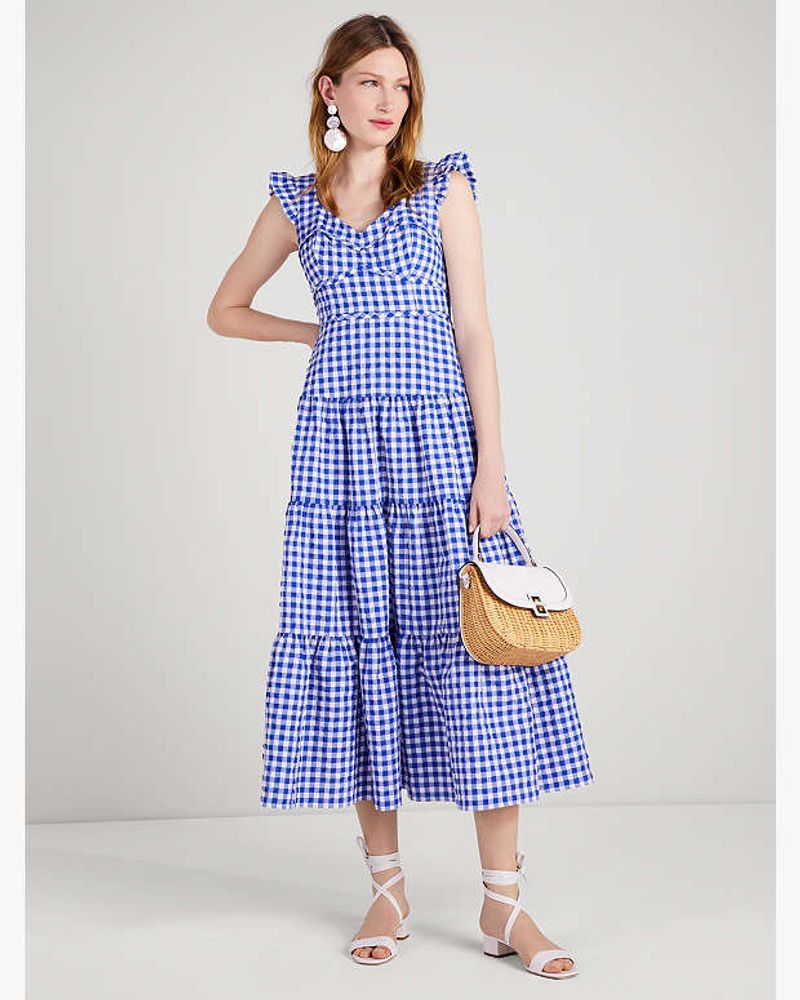 Layered Gingham Dress