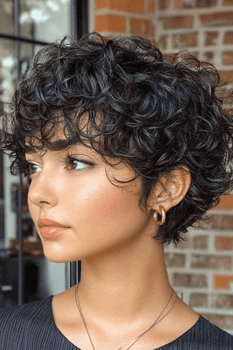 Curly Pixie for High Cheekbones