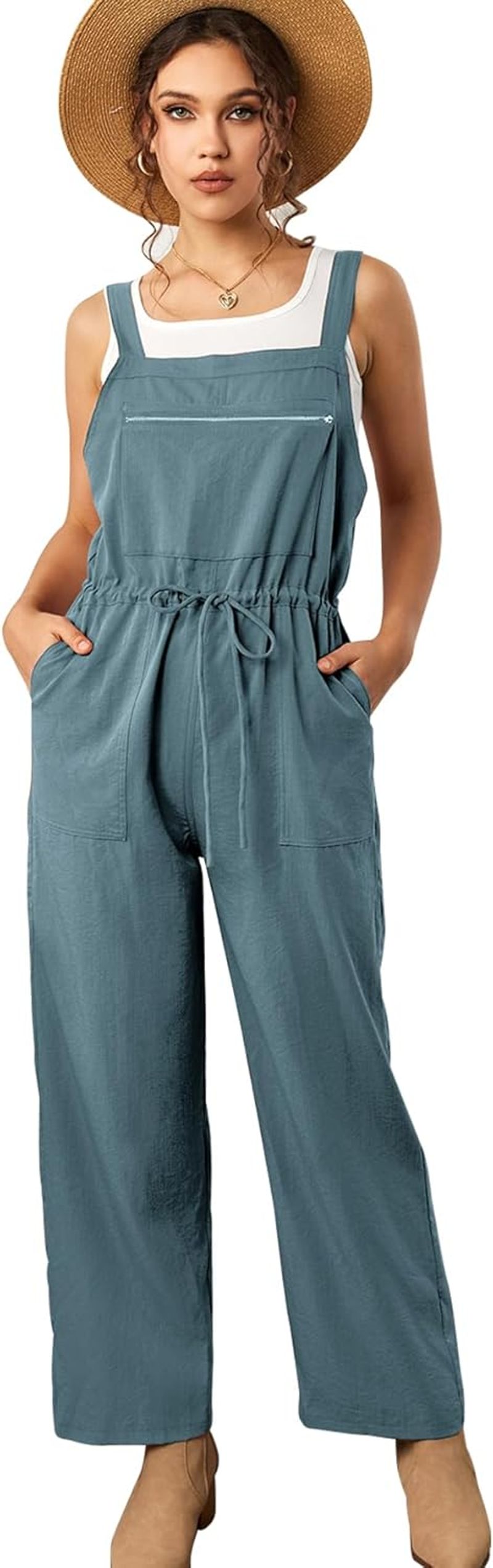 Nylon-Linen Blend Overalls