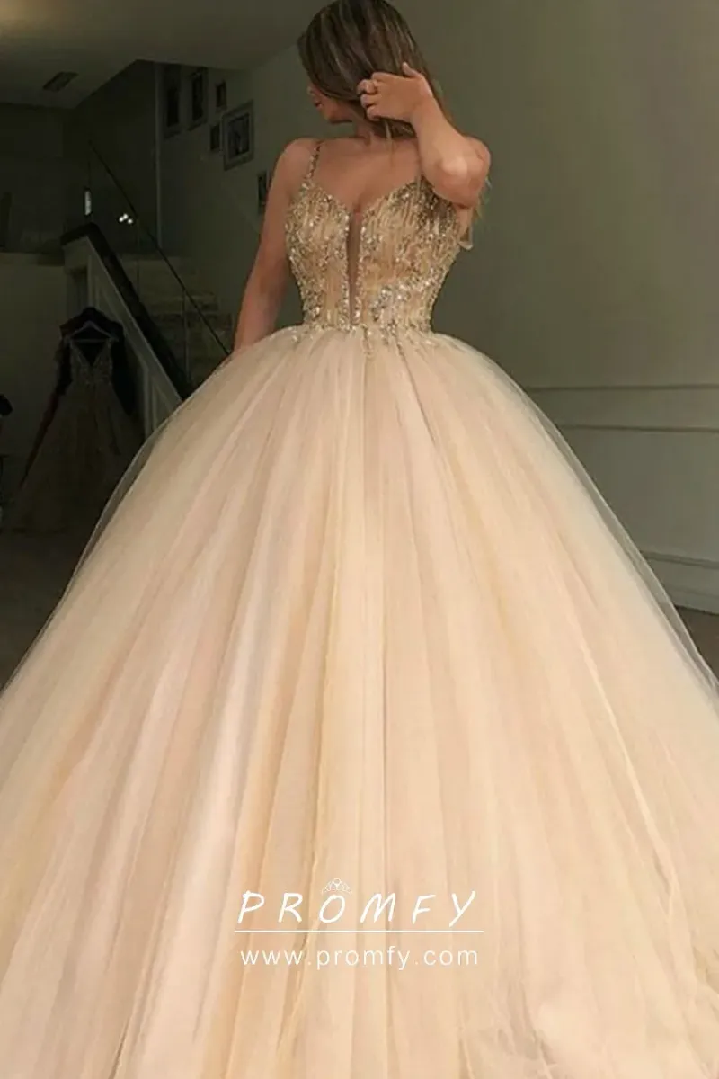Champagne Beaded Ballgown